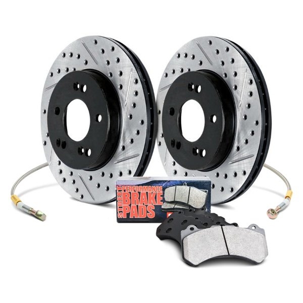 Stoptech Stage 2 Package w/ Aero 2pc Rotors w/ Brembo Calipers, Drilled - Nissan 350Z 03-08 Z33