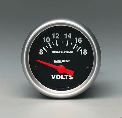 AutoMeter 3391 Sport-Comp II Electronic Voltmeter Gauge 8-18 Volts - 52mm