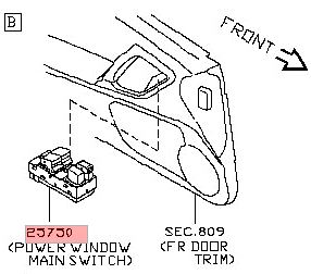 Nissan OEM 25401-JF10A Main Power Window Switch LH - Nissan GT-R 09+ R35