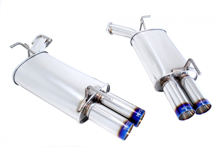 Megan Racing Axle Back Stainless Steel Exhaust System w/ Burnt Rolled Tips - Infiniti M35 & M45 06-10 RWD/AWD Y50