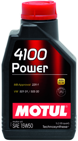 Motul 4100 POWER 15W50 Synthetic Engine Oil - 1 Liter
