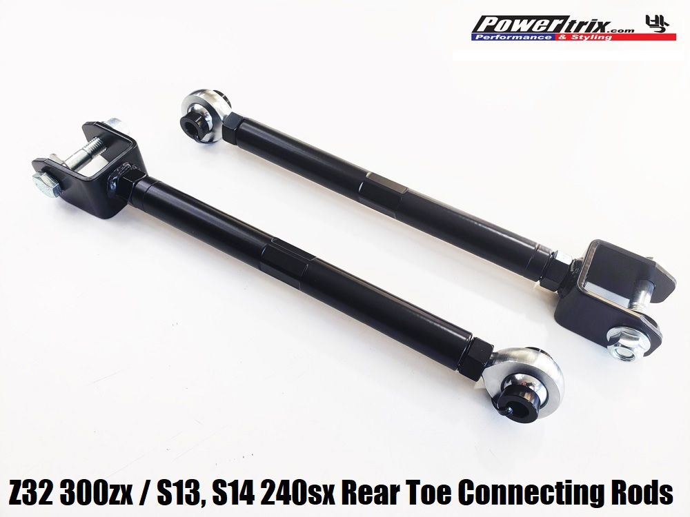 Powertrix Adjustable Rear Connecting Toe Arm Rods, Non-Hicas - Nissan 300ZX Z32 / 240SX S13 / Skyline GTS-T GT-R R32, R33, R34