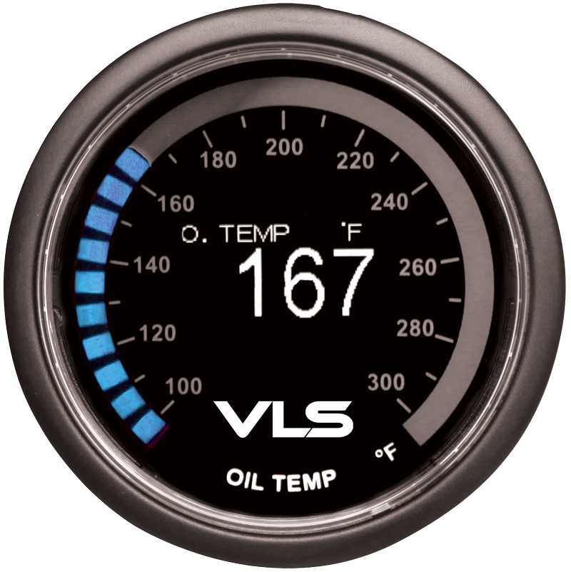 Revel VLS Oil Temperature Gauge 52mm, 100°F to 300°F Digital OLED Display w/ Oil Temperature Sensor & Mounting Kit