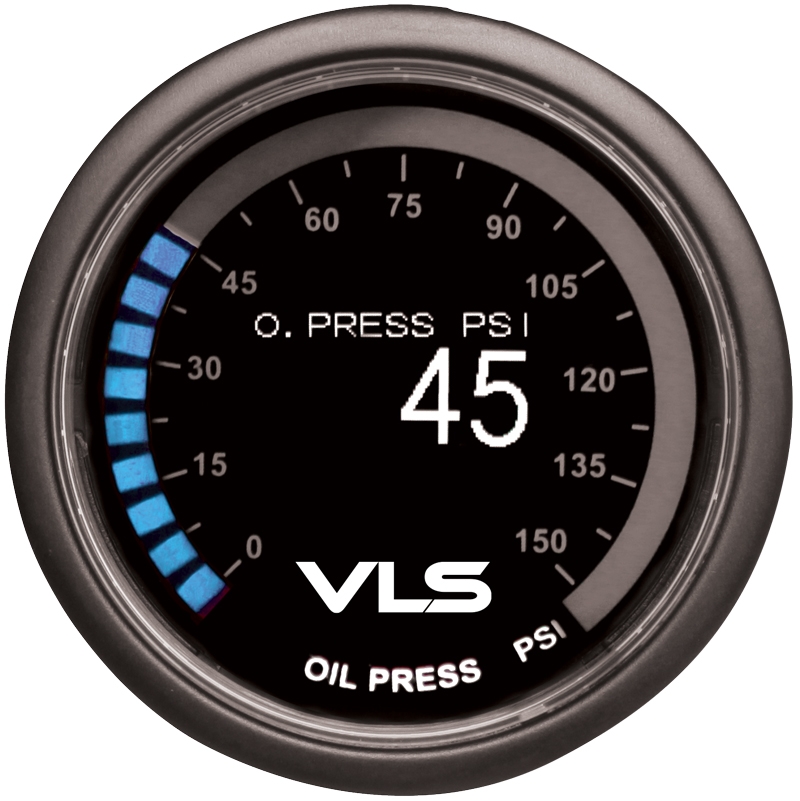 Revel VLS Oil Pressure Gauge 52mm, 0PSI to 150PSI Digital OLED Display w/ Oil Pressure Sensor & Mounting Kit