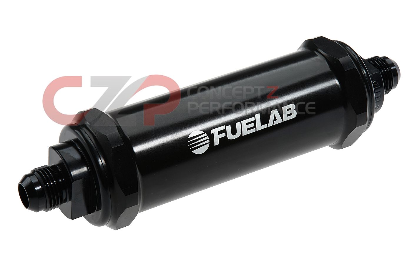 Fuelab 828 Series 6 Micron Fiberglass, 5" Long Length w/ -6 AN Ports In-Line Fuel Filter, Black