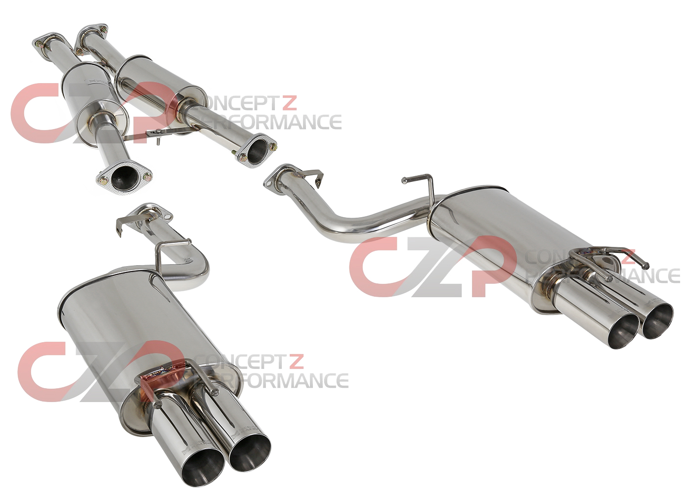 Megan Racing 2.5" Catback Exhaust System, Quad Tip - Nissan 300ZX 2-Seater Coupe Z32