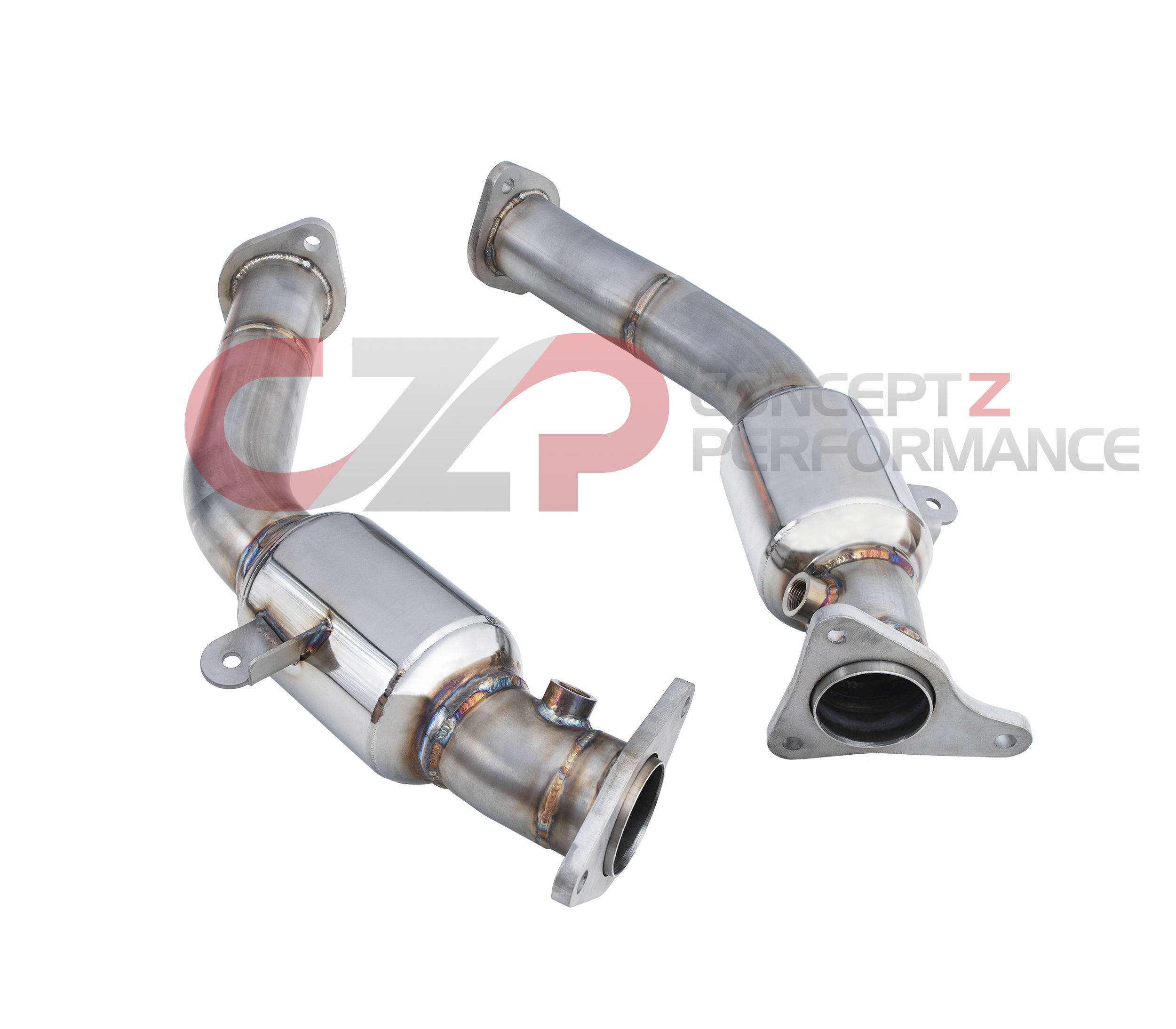 CZP by PPE Stainless Steel Lower Downpipes, 2.5" Resonated - Nissan Z / Infiniti Q50, Q60 3.0t VR30DDTT