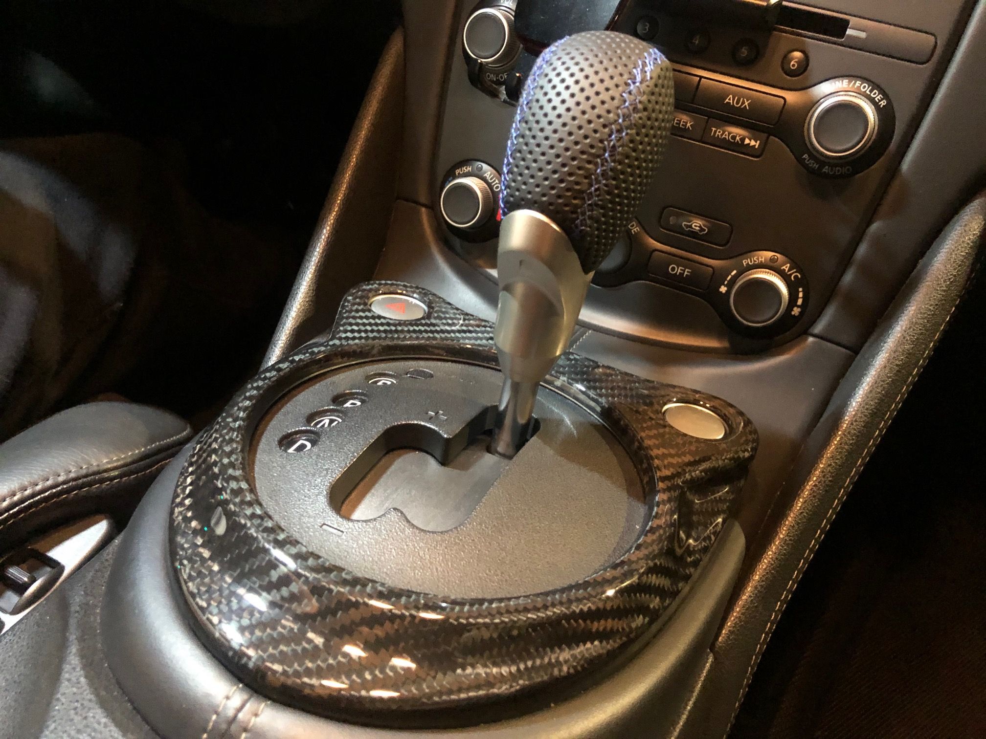 EVO-R Carbon Fiber AT Shift Cover - Nissan 370Z