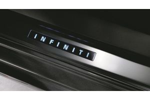 Infiniti OEM G37 Coupe Illuminated Kick Plate Set, Stainless Steel - 08-15 Q60 CV36